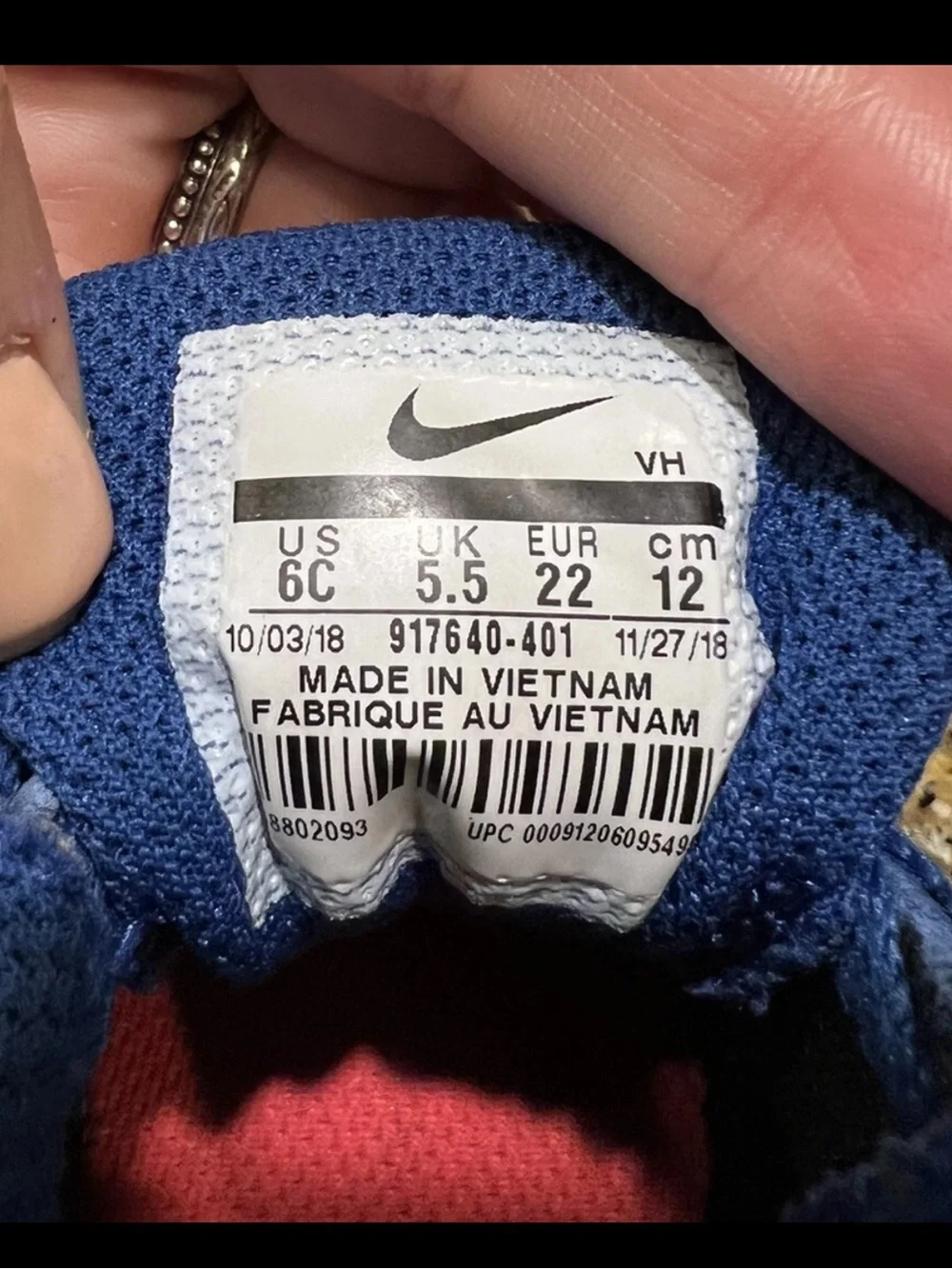 Nike Air Max Guile TD Navy Blue Orange Crimson Sneaker Toddler Size 6C